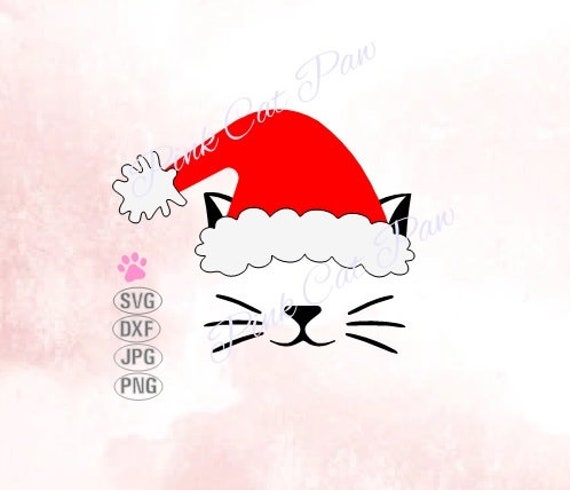 Download Christmas Cat Svg Cat Face Svg Cat Christmas Hat Svg Cat Etsy