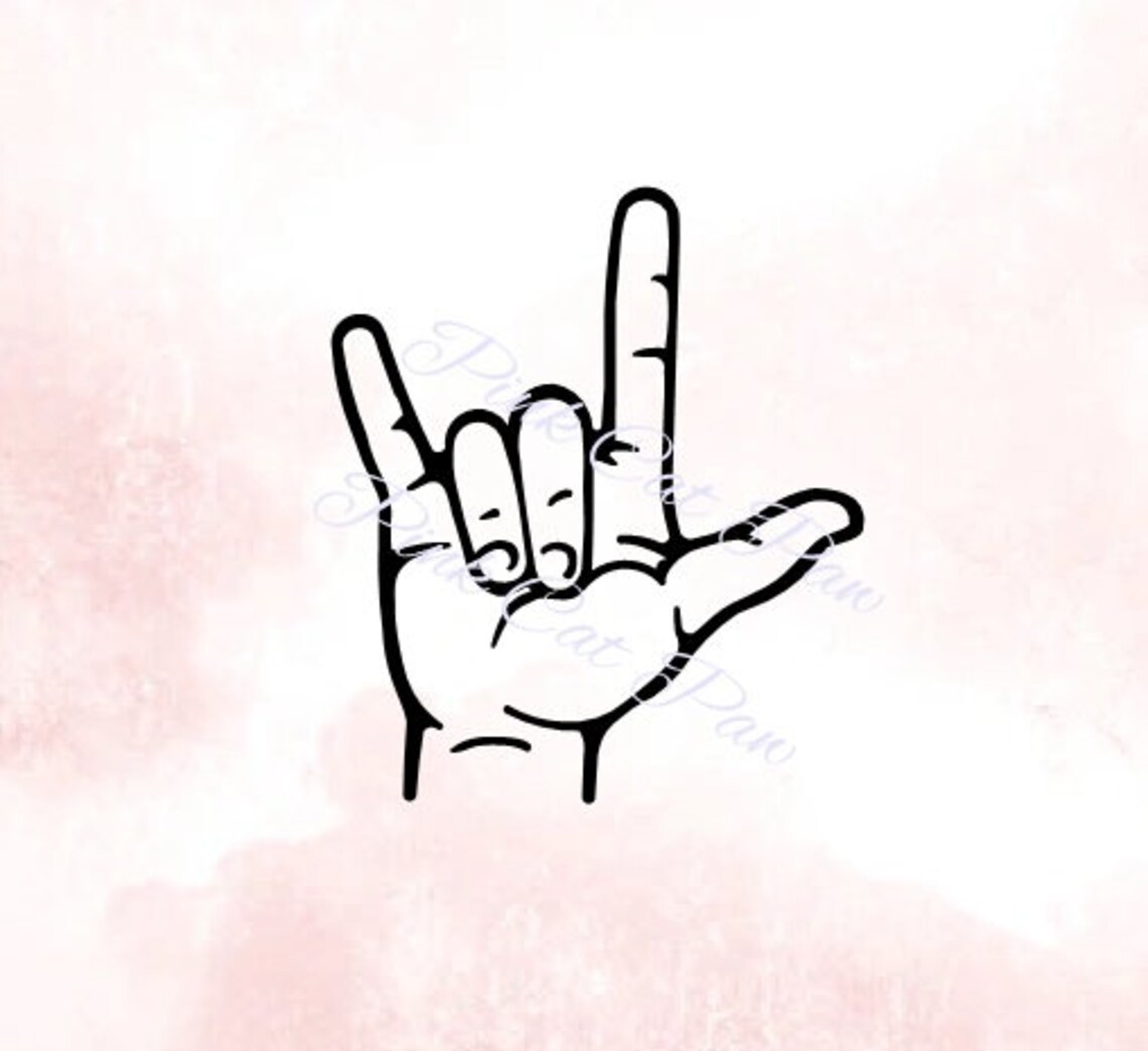Download ASL Svg American Sign Language SVG Love Sign Svg I Love You | Etsy