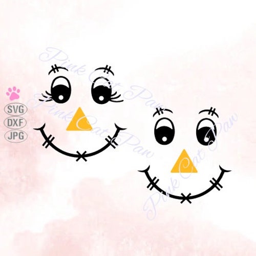 Scarecrow Face Svg Halloween Svg Scarecrow Boy and Girl Svg - Etsy