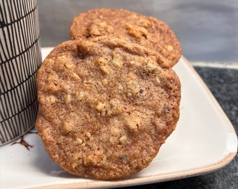 Maple Walnut Cookies thin crunchy cookie kinda crunchy walnuts maple flavors!!