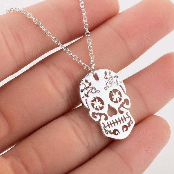 Vintage Skeleton Pendant/Necklace, Skull Pendant, Sugar Skull Pendant & Necklace, Mexican Inspired Jewelry, Ethnic Skull Necklace, Calavera