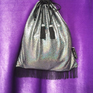 Iridescent Silver Bag for Performers, Perfect for Strippers & Exotic Dancers