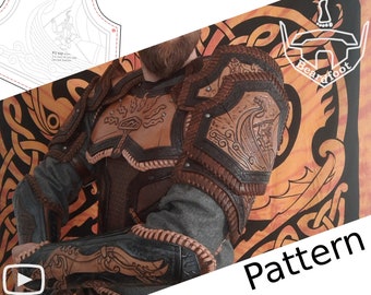 Digital Leather Ragnarok Shoulder Armor PATTERN - Viking Set