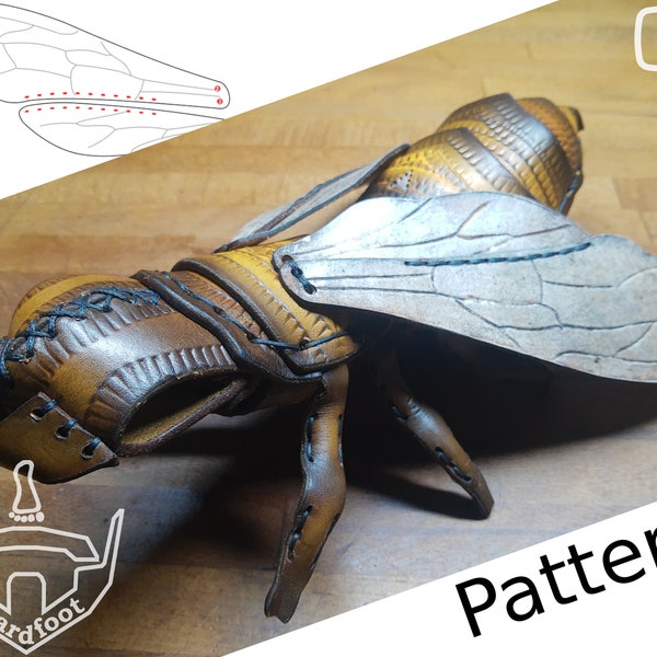 Digital Leather Bee PATTERN - Nature Set