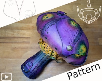 Digital Leather Mushroom Bag PATTERN - Nature Set