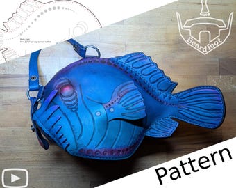Digital Angler Fish Bag PATTERN - Nature Set