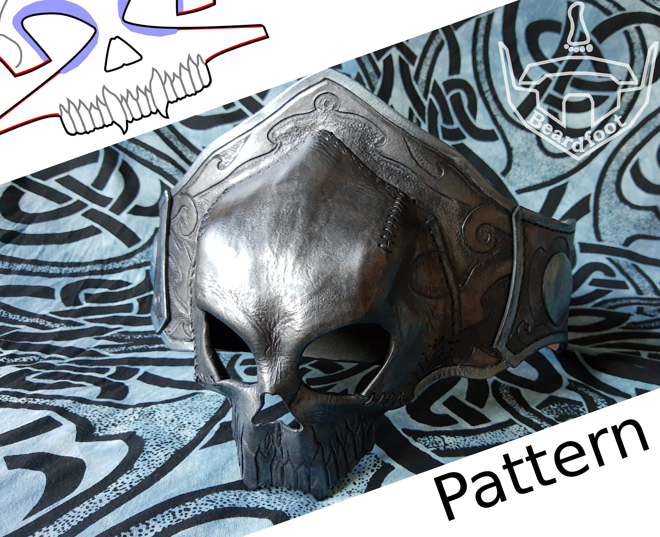 Digital Leather Skull Belt PATTERN Necromancer Set Lich