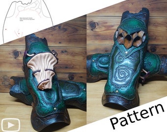 Digital Leather Mushroom Pauldron PATTERN - Nature Set