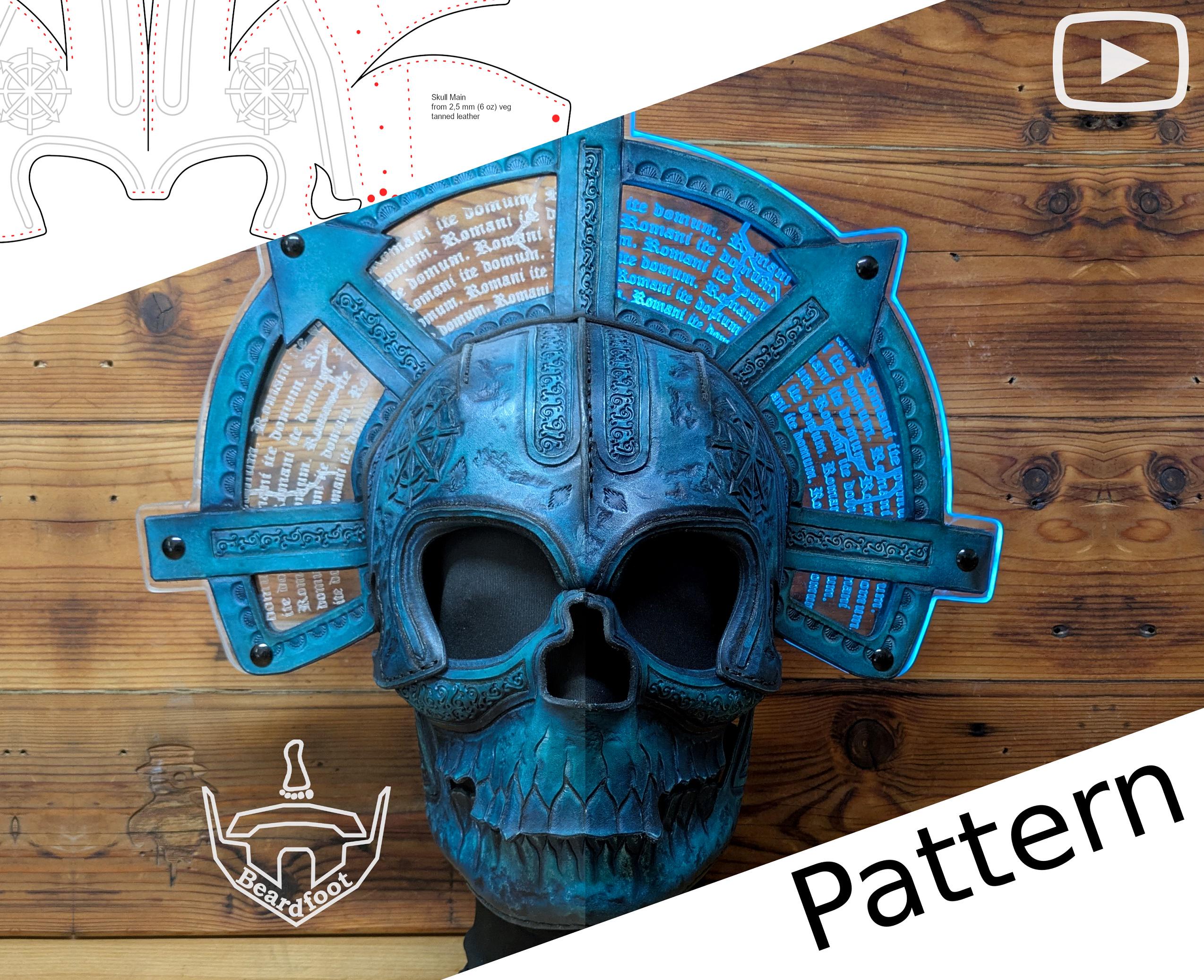 Skeleton Mask Pattern Digital Skull Mask PATTERN - Cathedral Set - Etsy