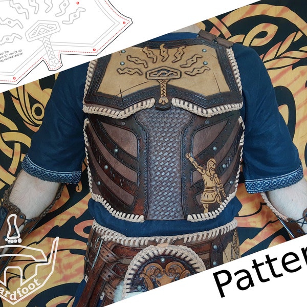 Digital Leather Armor Chest Plate PATTERN - Viking Set