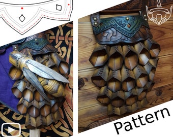 Armadura de perna em couro digital com padrão de favo de mel - Conjunto Natureza