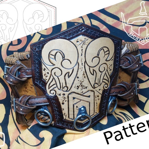 Digital Leather Ragnarok Shoulder Armor PATTERN Viking Set Etsy