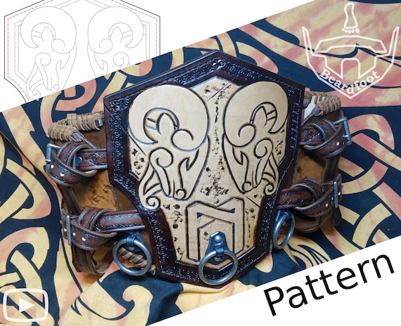 Digital Leather Thor Belt PATTERN - Viking Set