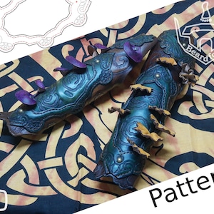 Digital Leather Mushroom Bracers PATTERN - Nature Set