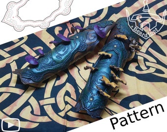 Digital Leather Mushroom Bracers PATTERN - Nature Set