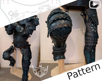 Digital Leather Gothic Leg Armor PATTERN - Cathedral Set
