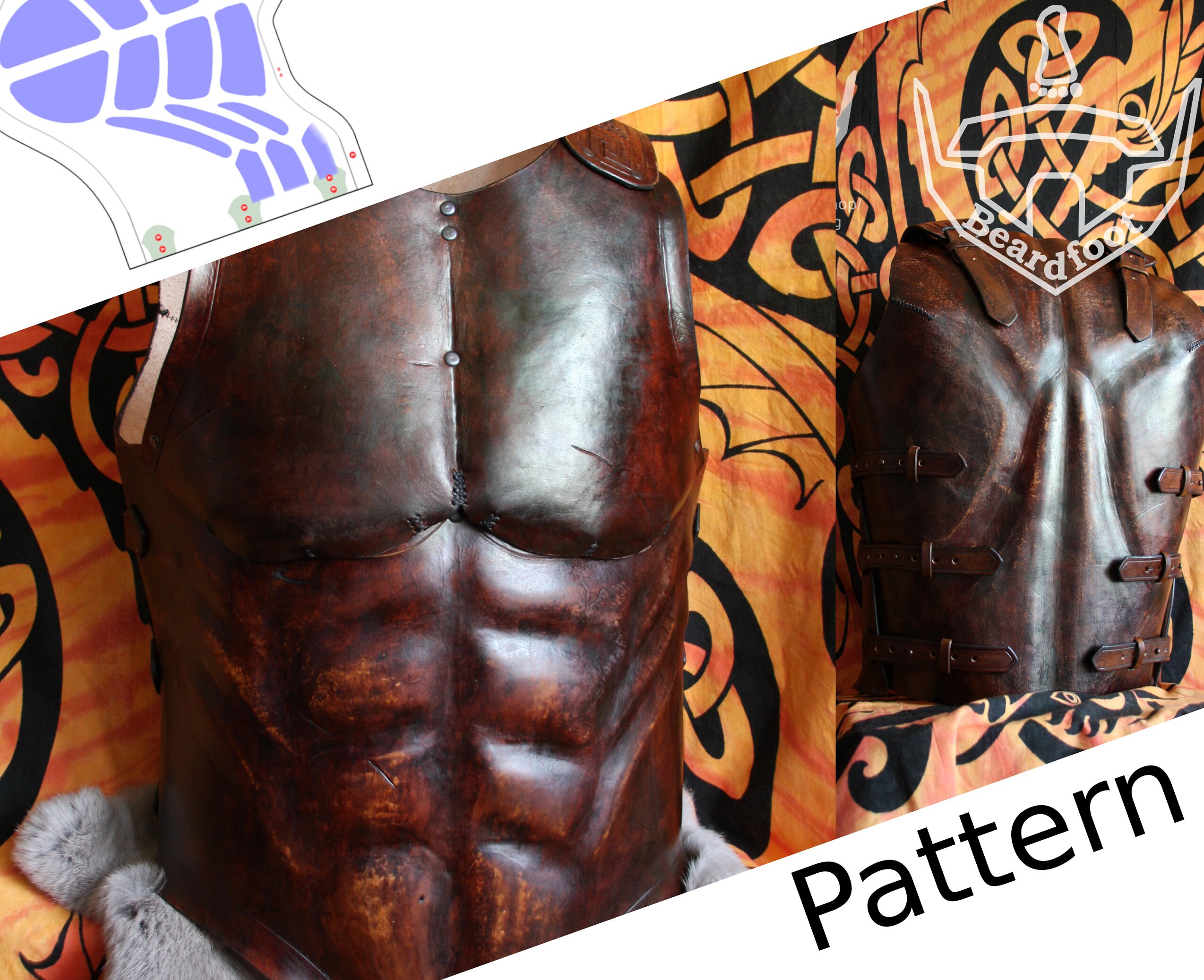 Spartan Leather Breastplate PATTERN Hoplit Set Etsy