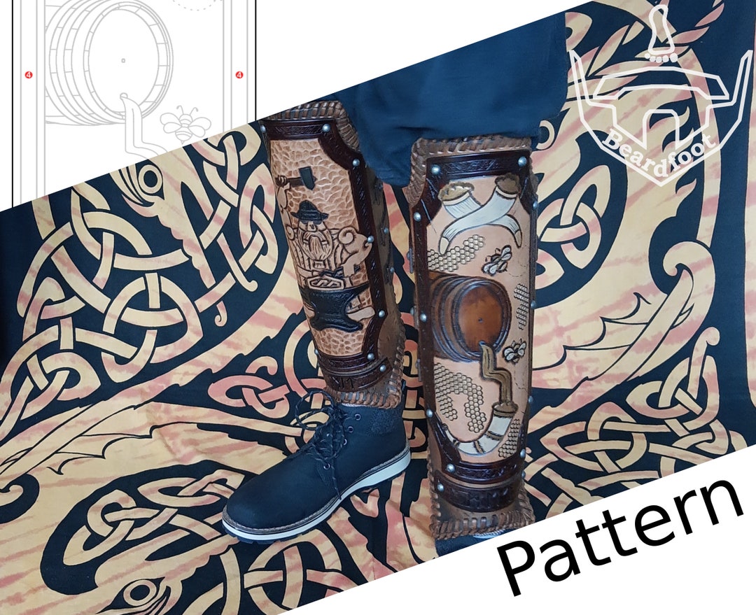 Digital Leather Leg Greaves PATTERN Viking Set Etsy