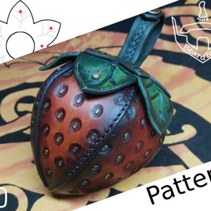 Digital Leather Strawberry Bag PATTERN - Nature Set