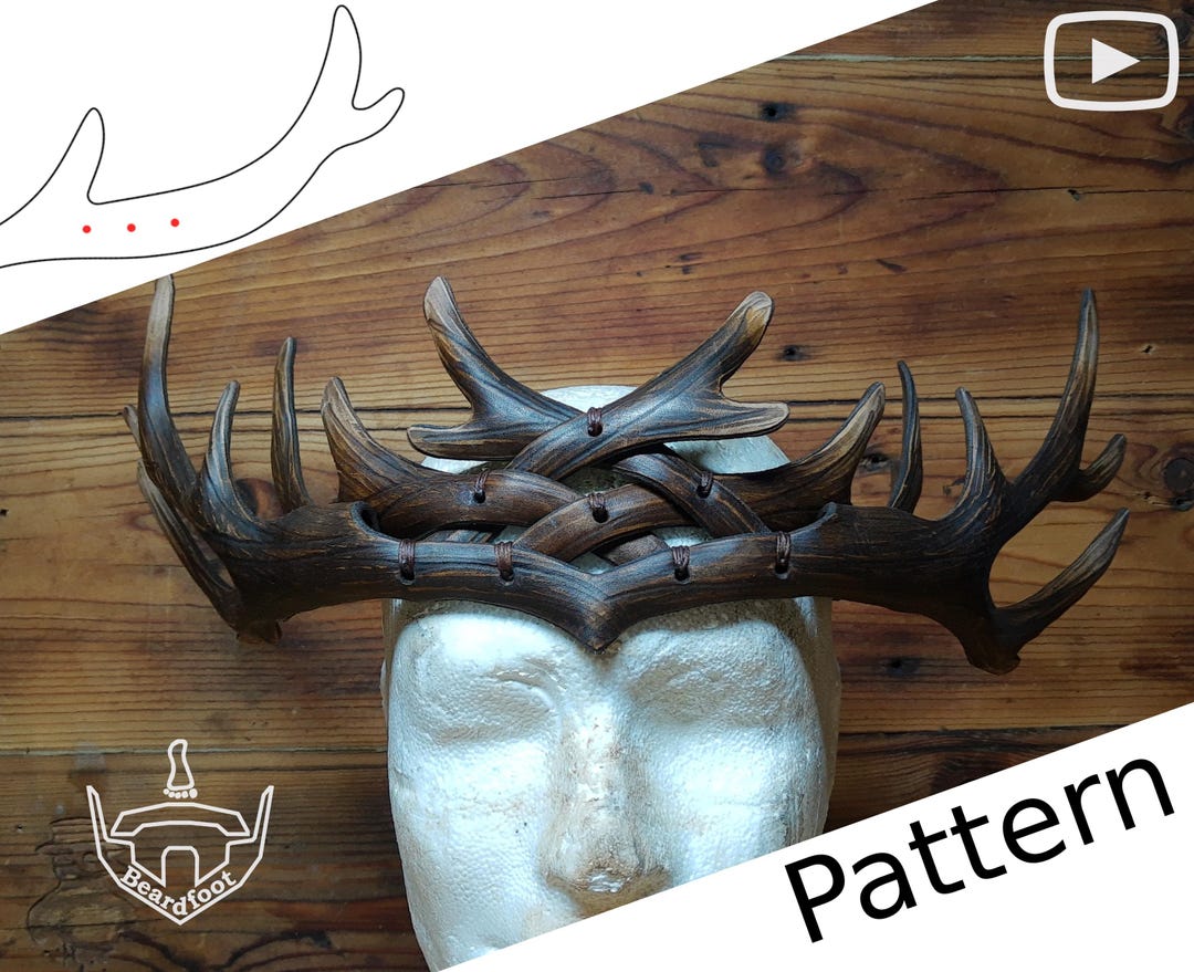Digital Leather Antlers Crown PATTERN - Etsy