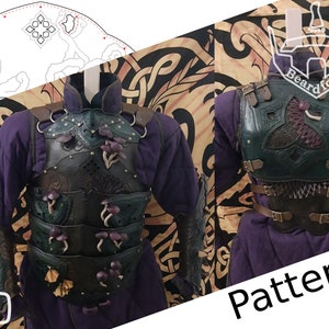 Digital Leather Mushroom Chest Armor PATTERN - Nature Set