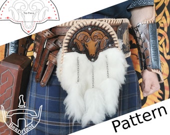 Padrão digital de esporan em couro - Conjunto Viking