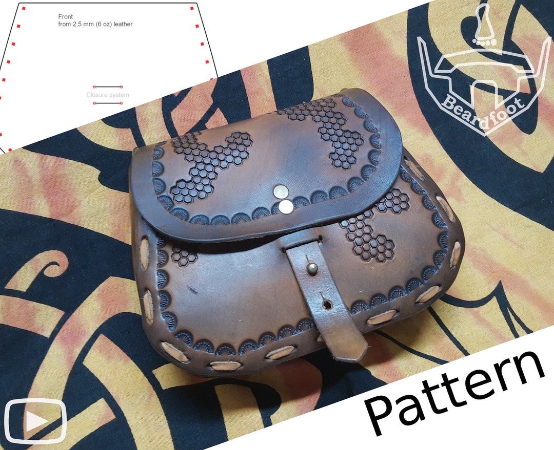 Digital Leather Belt Pouch PATTERN Viking Set Etsy