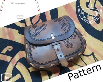 Digital Leather Belt Pouch PATTERN - Viking Set