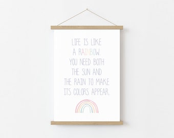 Poster "Life is like a Rainbow" with rainbow