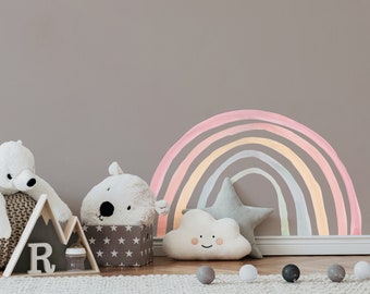 Rainbow wall decal colorful pastel