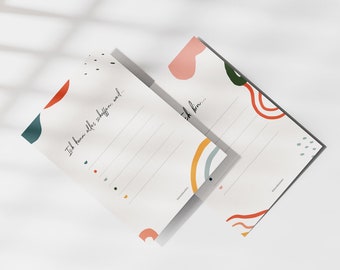 Affirmation cards in the set for self-filling, different colors