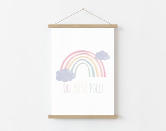 Poster "You are great" with rainbow