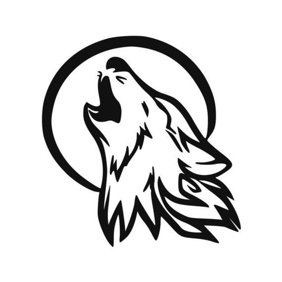 No Background tribal Viking wolves silhouette vinyl Decal Etsy