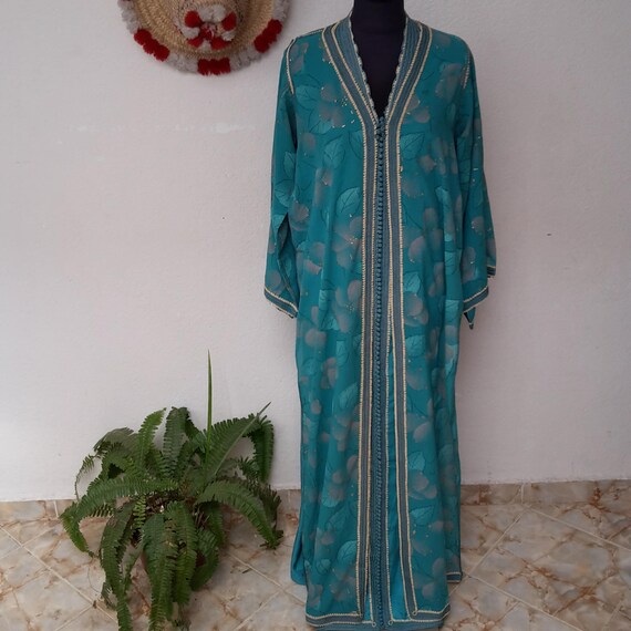 Moroccan Dress,Vintage 70s Handmade Moroccan Cafta
