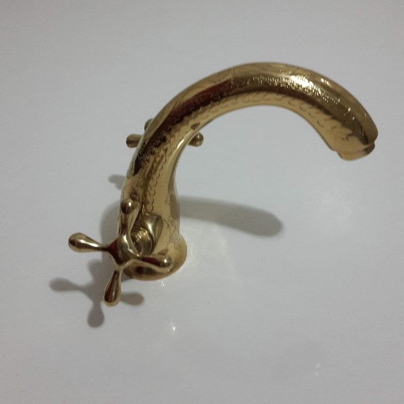 Bathroom Faucet,Hand Engraved Moroccan Brass Gold Colour Faucet Tap,Kitchen Faucet