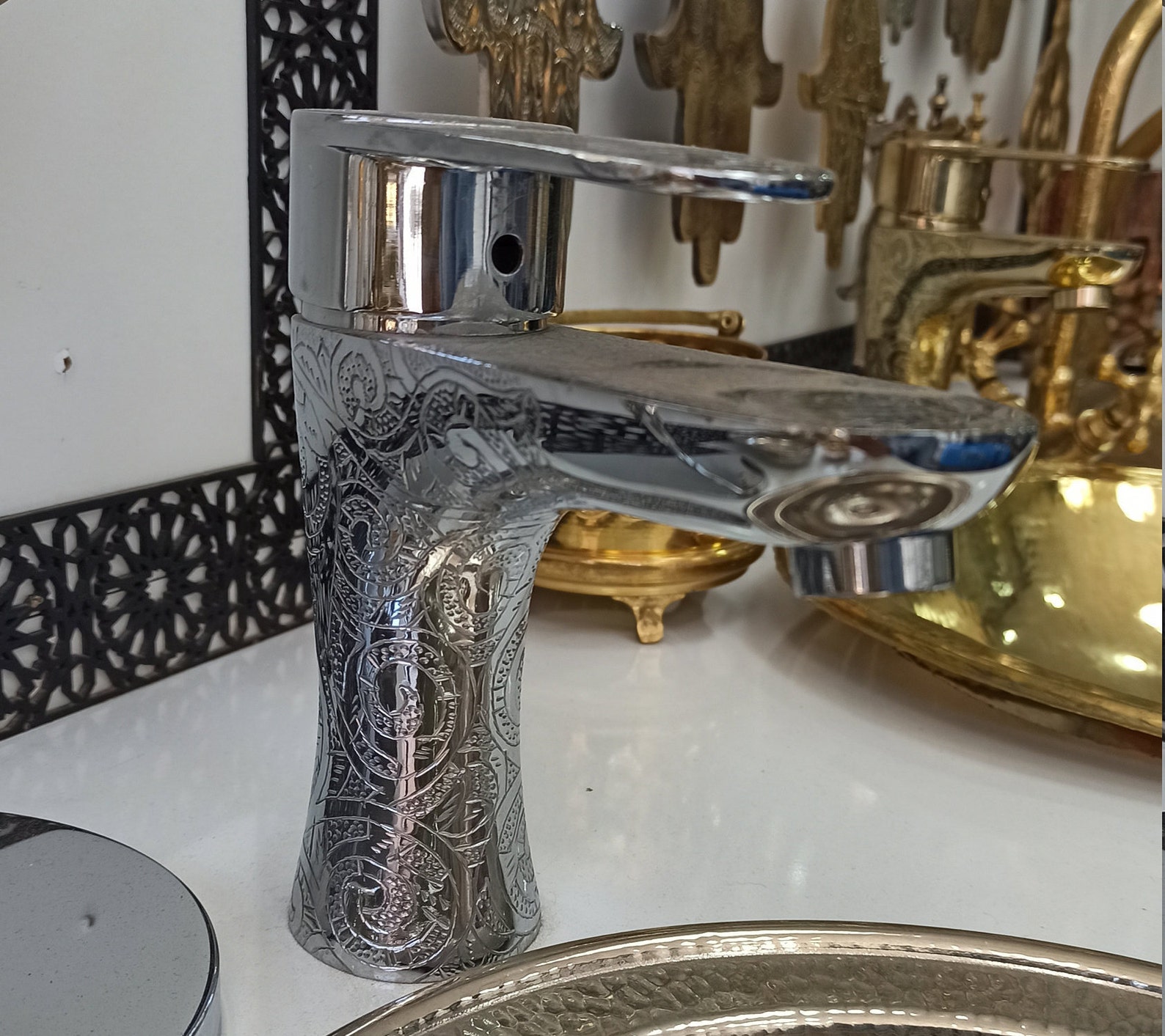 Fregadero de latón Vintage estilo pequeño latón marroquí | Etsy