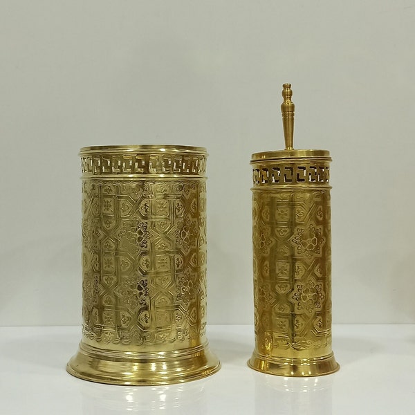 Brass Trash Can Etsy