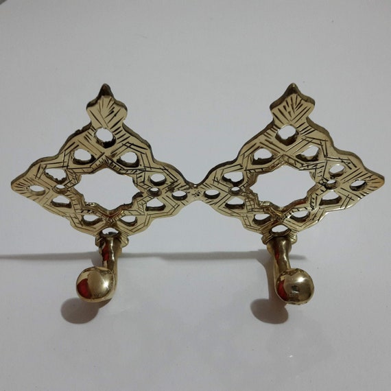 Moroccan Style Solid Brass Hook X2, Vintage Style Brass Hook,strong Wall  Mount Coat Hat Hook 