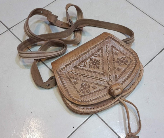 Camel Leather Bag,Moroccan Leather Bag,Vintage Lea