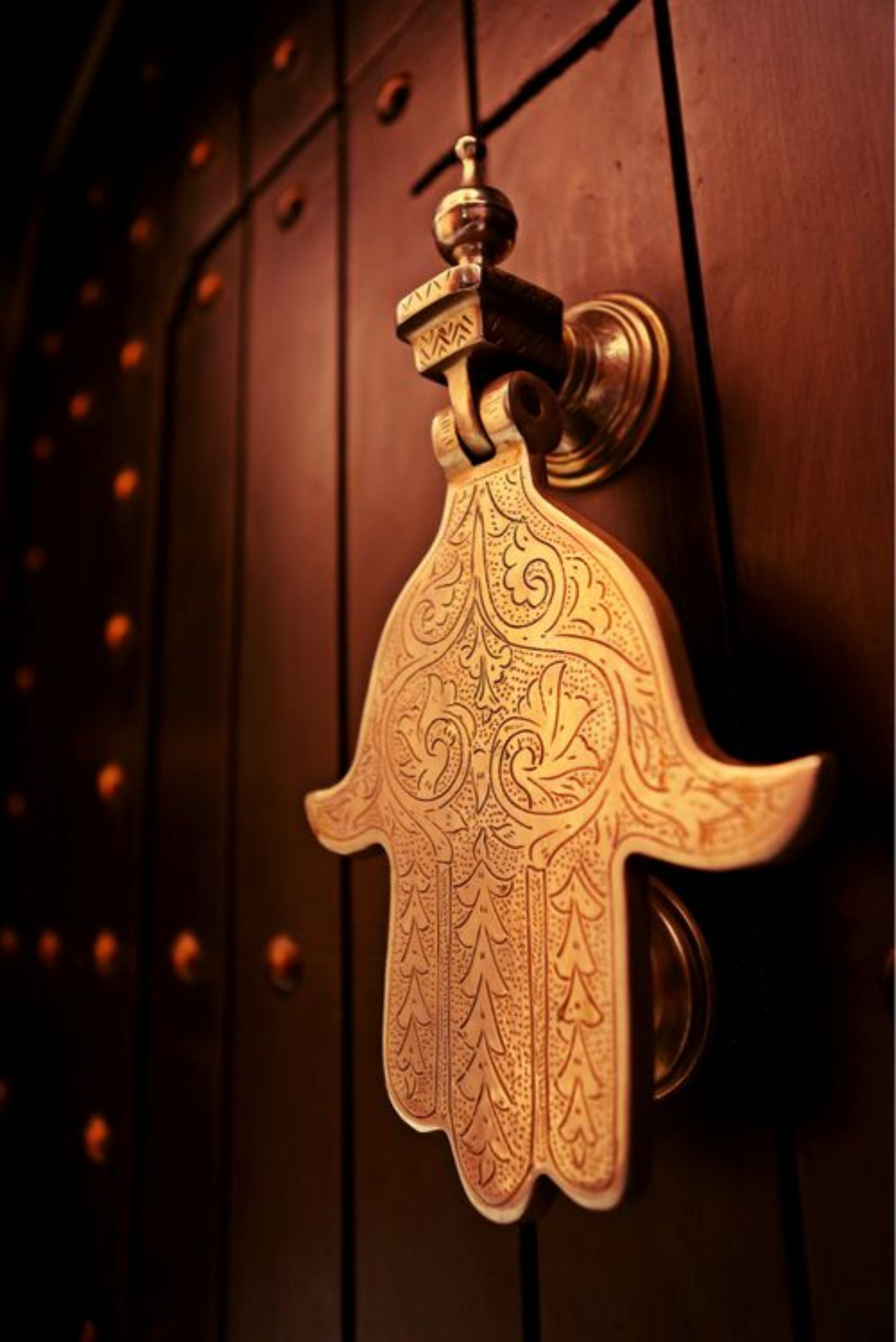 Door Knocker Hand carved Brass Hand Of Fatima Door Knocker Etsy