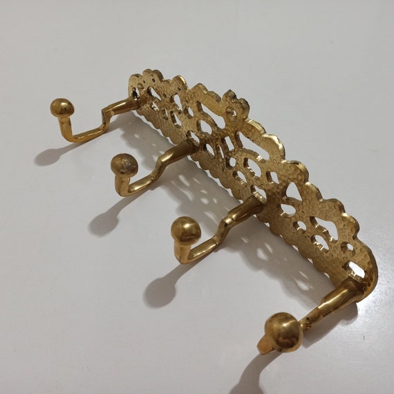 Brass Wall Coat Rack towel Rack moroccan Handmade Hooks vintage Style Moroccan Brass Wall Hanging Rack Etsy UK