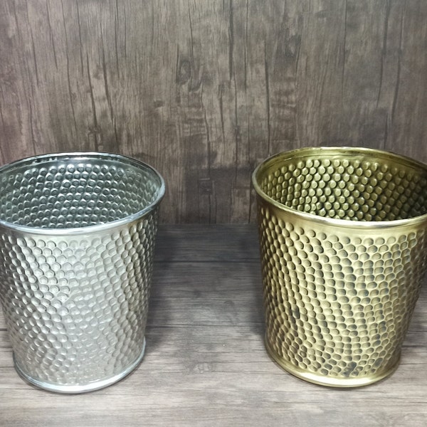 Bathroom Trash Can,Brass Waste Bin, Moroccan Handmade Brass Trashcan ,Wastepaper Basket