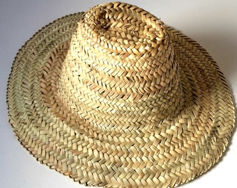 Chapeaux de paille marocains, chapeau de jardin en feuille de palmier, panier en osier, chapeau d'été, paniers français, chapeau de soleil marocain tissé à la main, panier de paille, chapeau de plage,