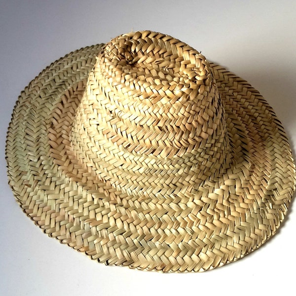 Sombreros de paja marroquíes, sombrero de jardín de hoja de palma, cesta de mimbre, sombrero de verano, cestas francesas, sombrero de sol marroquí tejido a mano, cesta de paja, sombrero de playa,