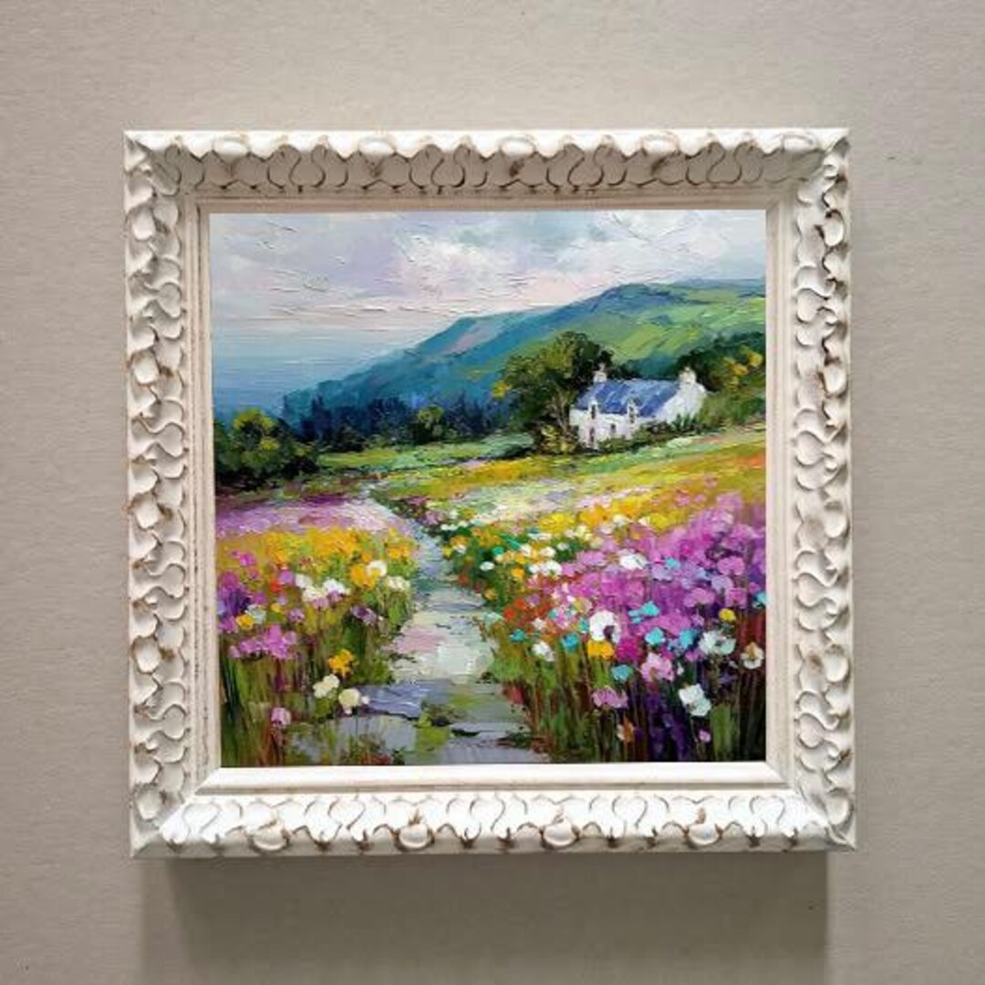 Ireland Original Painting Irish Cottage Oil Painting Impasto 3D Art ...