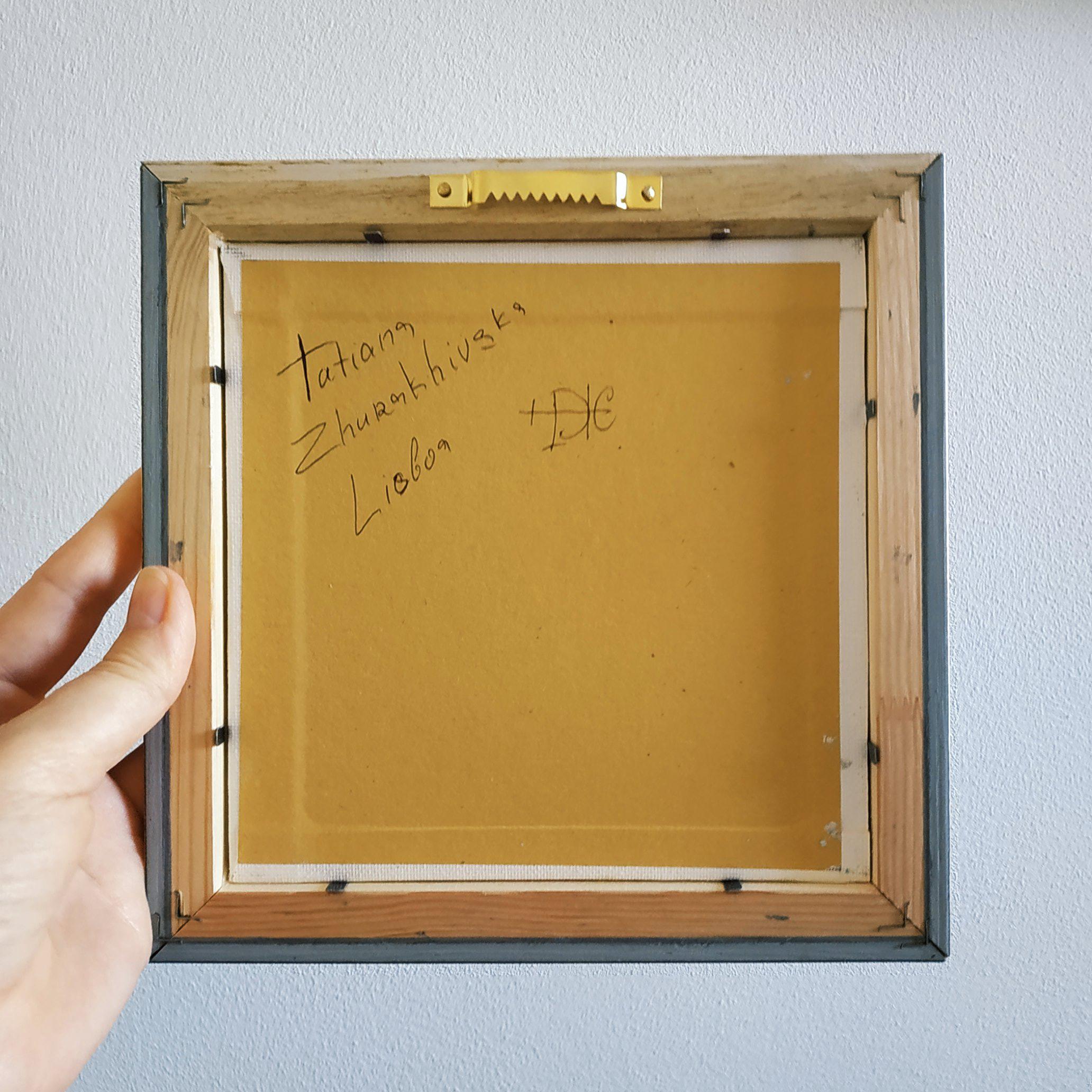 【F0号】アーティチョークの花 原画 油絵 アーティチョークの絵画 インパスト油絵 オリジナルアート 額入り 6x6