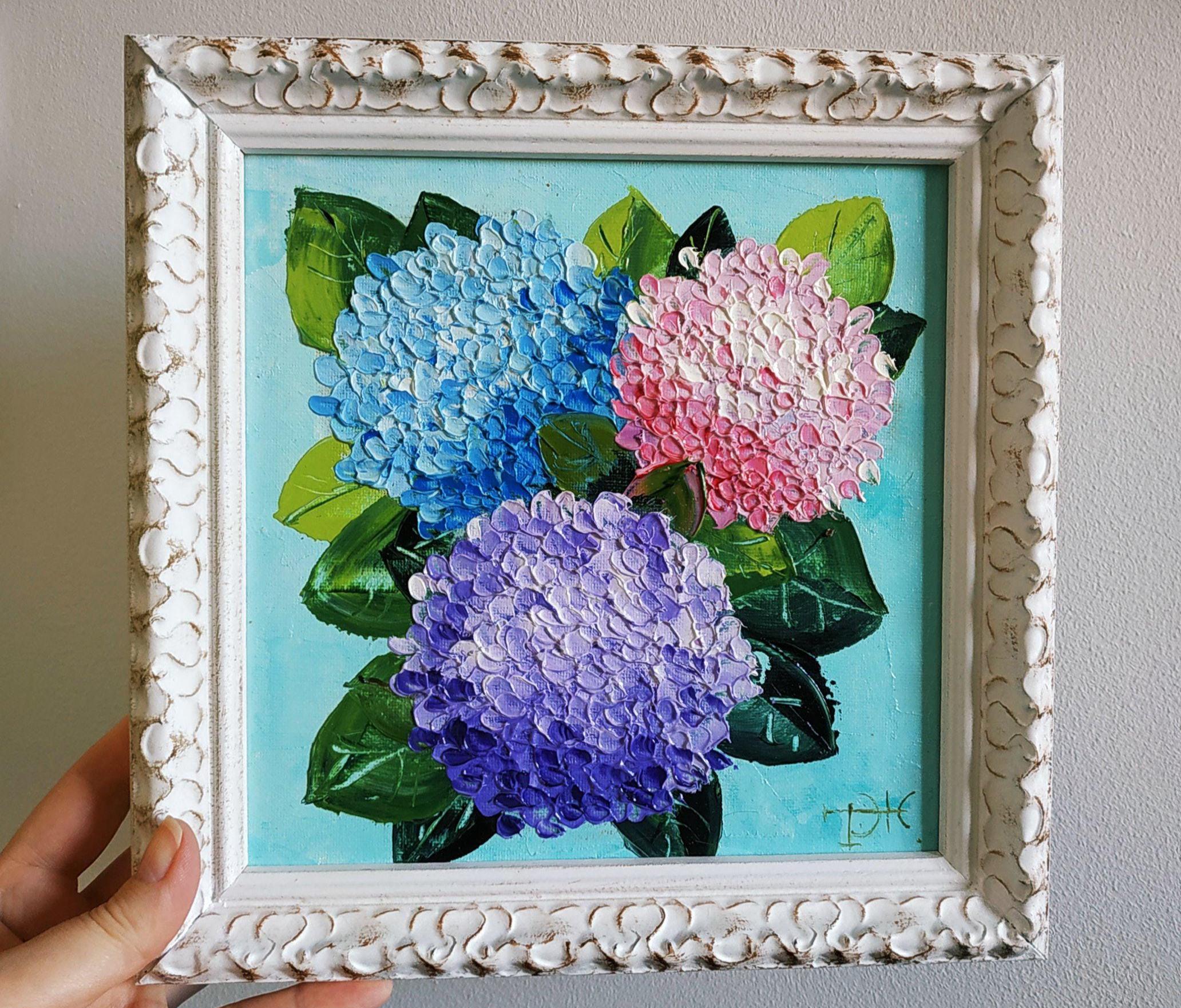 Hydrangea Painting Impasto Oil Painting Floral Art Original