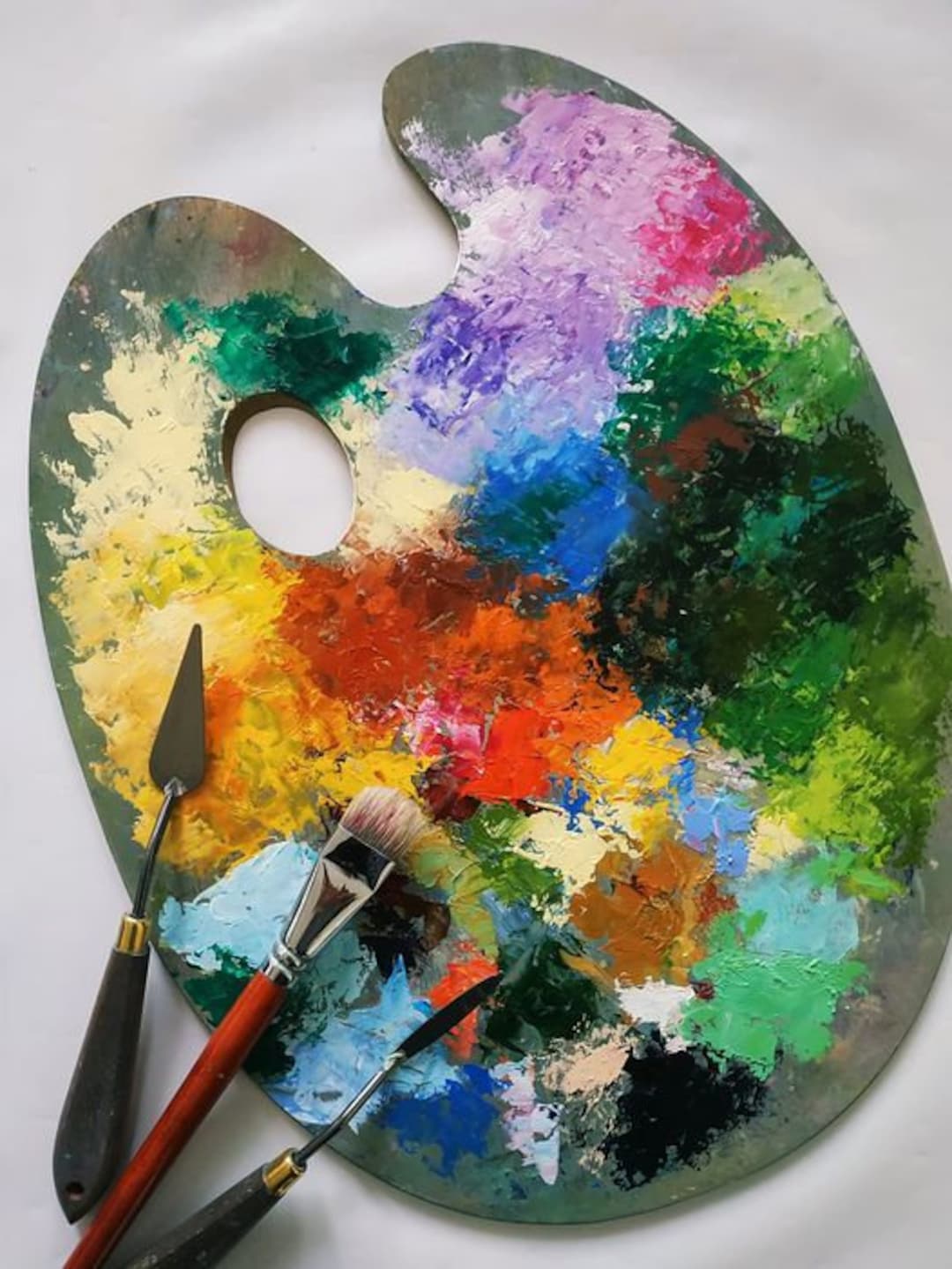 Large Vintage Artist Palette Wooden Artist Palette Vintage Artist Tools