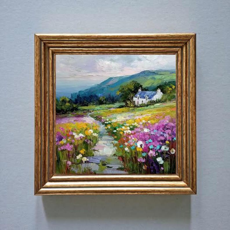 Ireland Original Painting Irish Cottage Oil Painting Impasto 3D Art ...