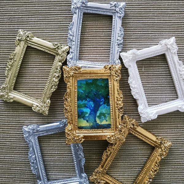 Miniature Frame Smaller Frames Antique style Handmade resin frames Gold Wedding photos props styling Gifts Crafts 2x1.5 inches